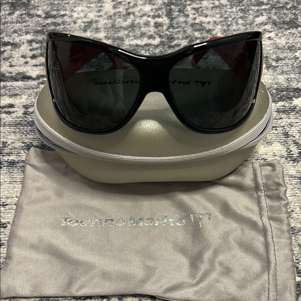Technomarine Medusa Black Oversized Wrap-Around Sunglasses